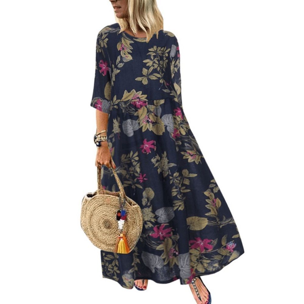 ZANZEA FASHIONS 100%COTTON WOMEN'S FLORAL DRESS SIZE, - Picture 1 of 12
